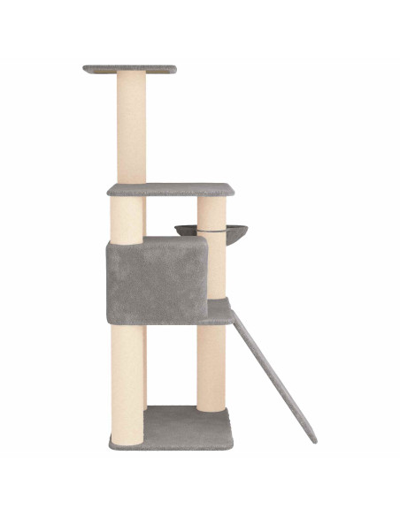 Albero per gatti con pali per graffiare in sisal Grigio Chiaro