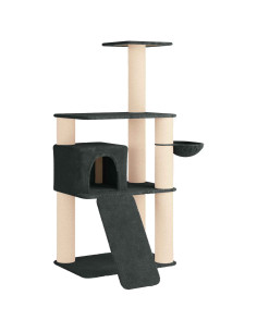 Albero per gatti con pali per graffiare in sisal Grigio Scuro 2
