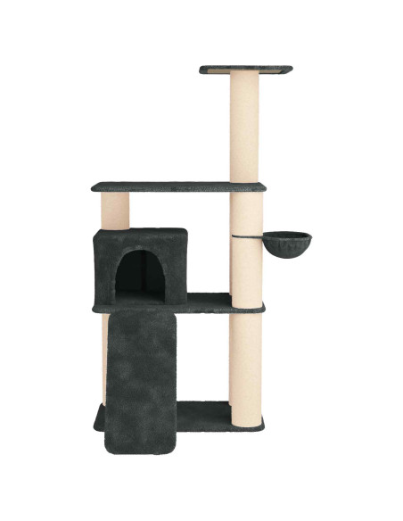 Albero per gatti con pali per graffiare in sisal Grigio Scuro