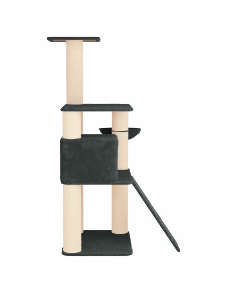 Albero per gatti con pali per graffiare in sisal Grigio Scuro