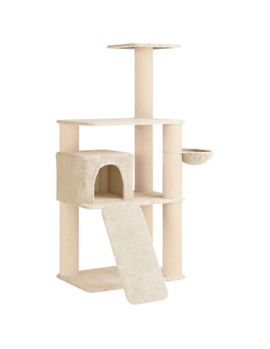 Albero per gatti con pali per graffiare in sisal Crema 173 cm