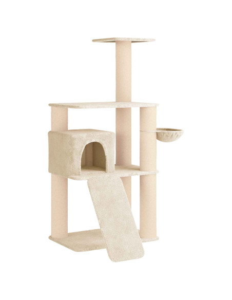 Albero per gatti con pali per graffiare in sisal Crema 173 cm