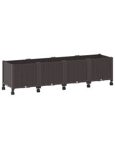 Vaso da Giardino con Ruote Marrone 160 x 40 x 44 cm PP 2
