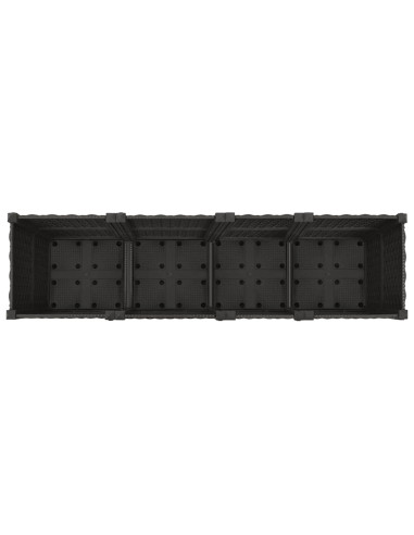 Vaso da Giardino con Ruote Nero 160 x 40 x 44 cm PP