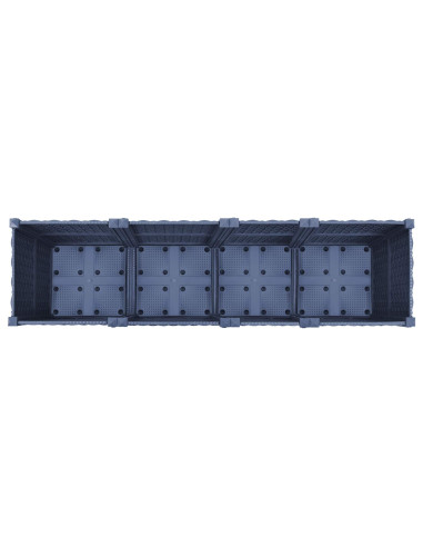 Vaso da Giardino con Ruote Blu Grigio 160 x 40 x 48 cm PP