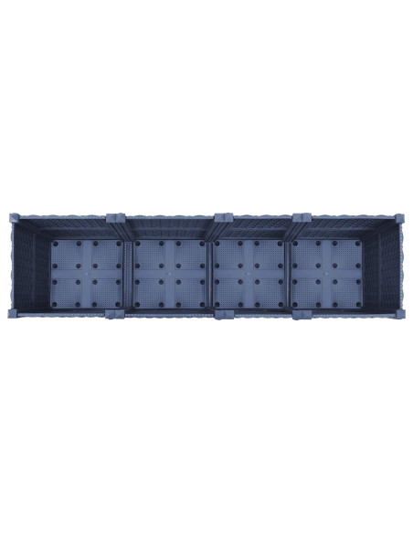 Vaso da Giardino con Ruote Blu Grigio 160 x 40 x 48 cm PP