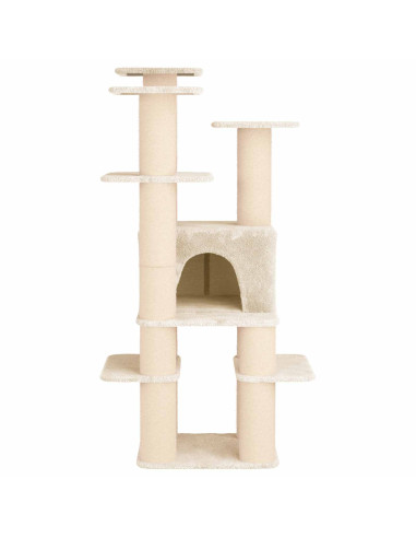 Albero per gatti con pali per graffiare in sisal Crema 161 cm