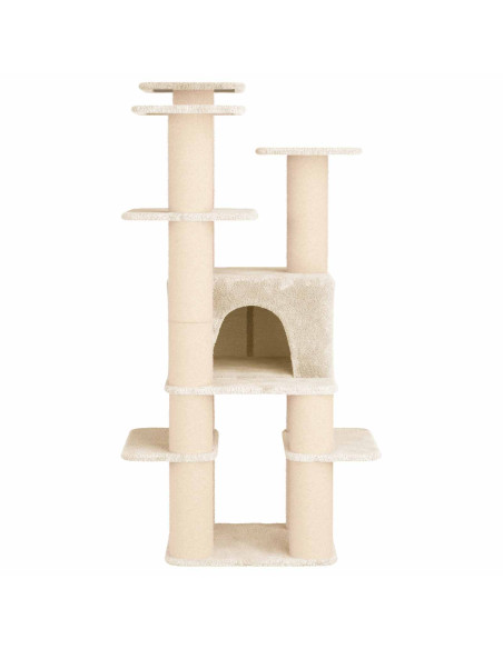 Albero per gatti con pali per graffiare in sisal Crema 161 cm
