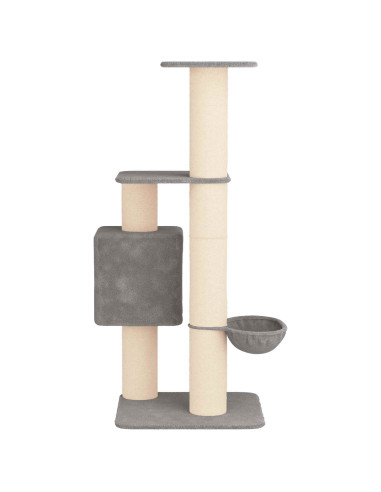 Albero per gatti con pali per graffiare in sisal Grigio Chiaro