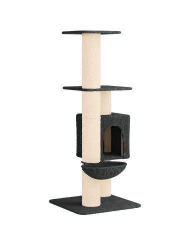 Albero per gatti con pali per graffiare in sisal Grigio Scuro