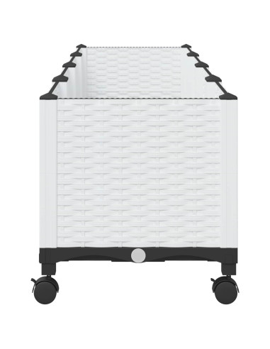 Vaso da Giardino con Ruote Bianco 160 x 40 x 48 cm PP