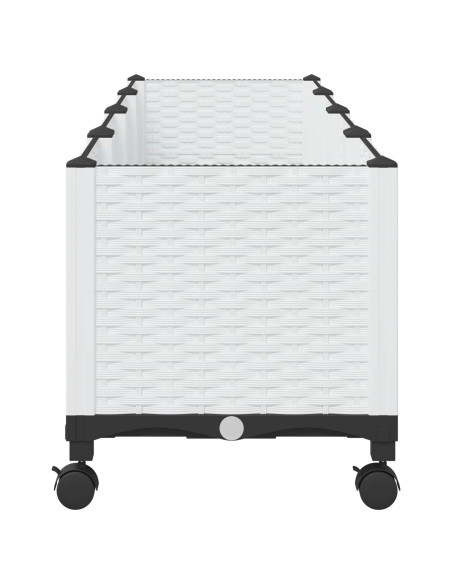 Vaso da Giardino con Ruote Bianco 160 x 40 x 48 cm PP