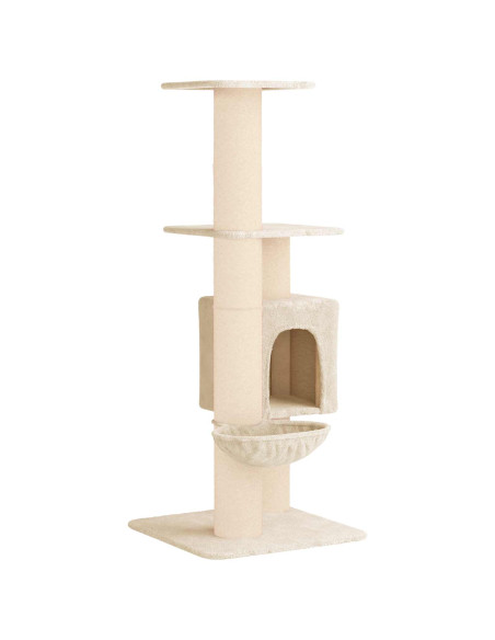 Albero per gatti con pali per graffiare in sisal Crema 137 cm