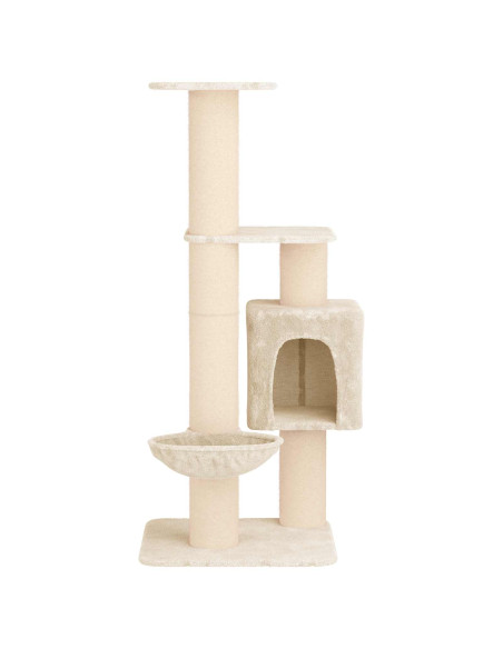 Albero per gatti con pali per graffiare in sisal Crema 137 cm