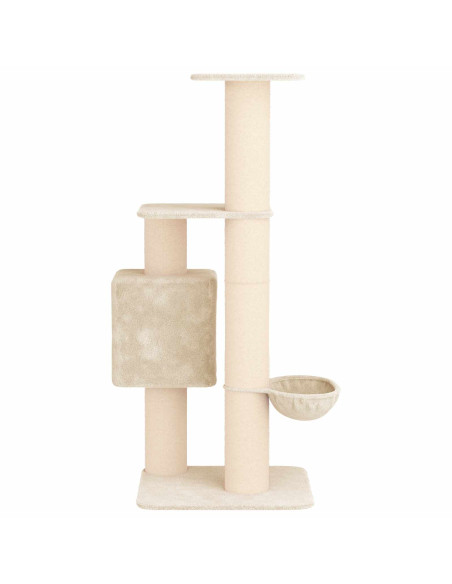 Albero per gatti con pali per graffiare in sisal Crema 137 cm