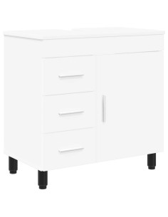 Mobiletto da bagno Bianco 60 x 35 x 60 cm Legno ingegnerizzato 2