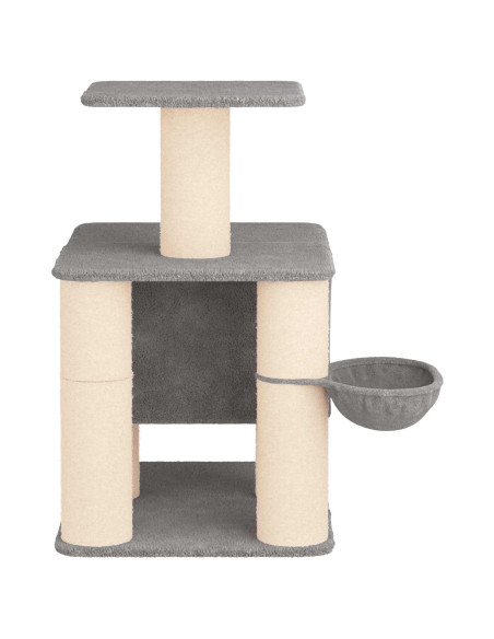 Albero per gatti con pali per graffiare in sisal Grigio Chiaro