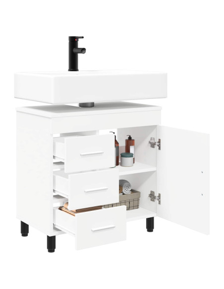 Mobiletto da bagno Bianco 60 x 35 x 60 cm Legno ingegnerizzato