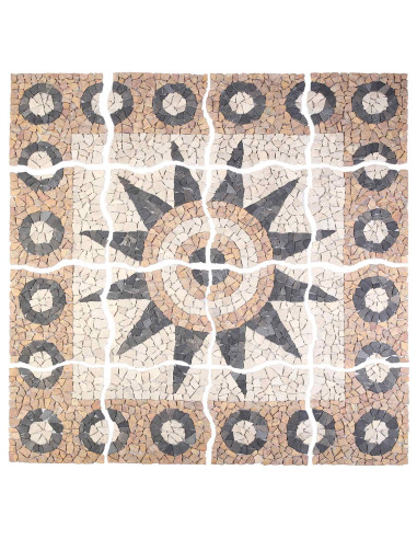 Piastrelle in mosaico con motivo a fiore Multicolore