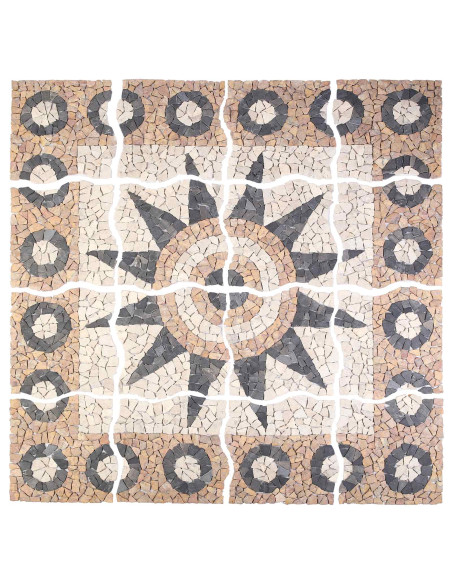 Piastrelle in mosaico con motivo a fiore Multicolore