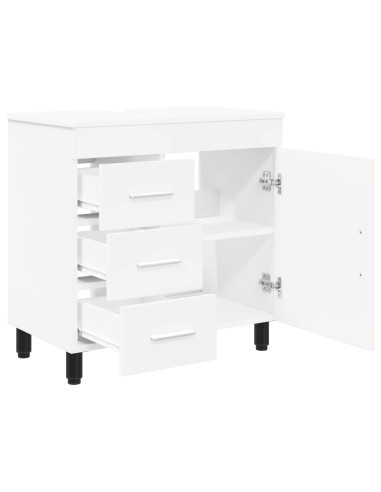 Mobiletto da bagno Bianco 60 x 35 x 60 cm Legno ingegnerizzato
