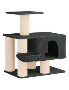 Albero per gatti con pali per graffiare in sisal Grigio Scuro 2