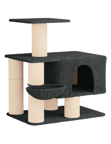 Albero per gatti con pali per graffiare in sisal Grigio Scuro