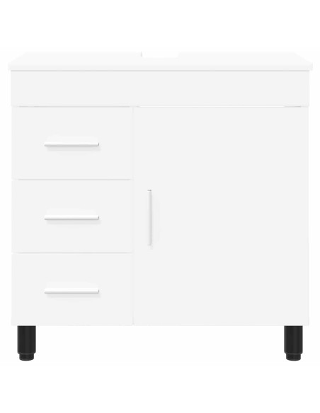 Mobiletto da bagno Bianco 60 x 35 x 60 cm Legno ingegnerizzato