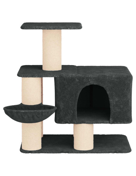 Albero per gatti con pali per graffiare in sisal Grigio Scuro