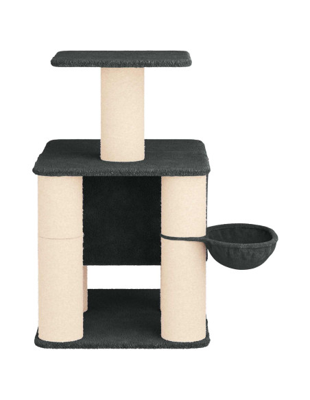 Albero per gatti con pali per graffiare in sisal Grigio Scuro