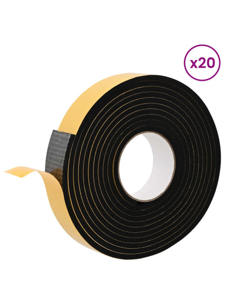 Nastro adesivo in schiuma 20 pcs Nero 30mm x 5m Schiuma CR