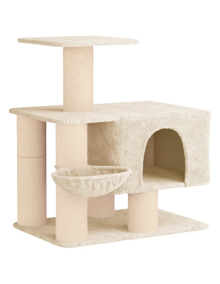 Albero per gatti con pali per graffiare in sisal Crema 96 cm