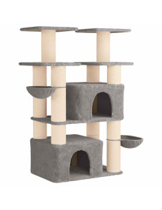 Albero per gatti con pali per graffiare in sisal 2 pz 147 cm 2