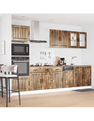 Set Mobili da Cucina 7 pz Lucca Rovere Fumo Legno Multistrato