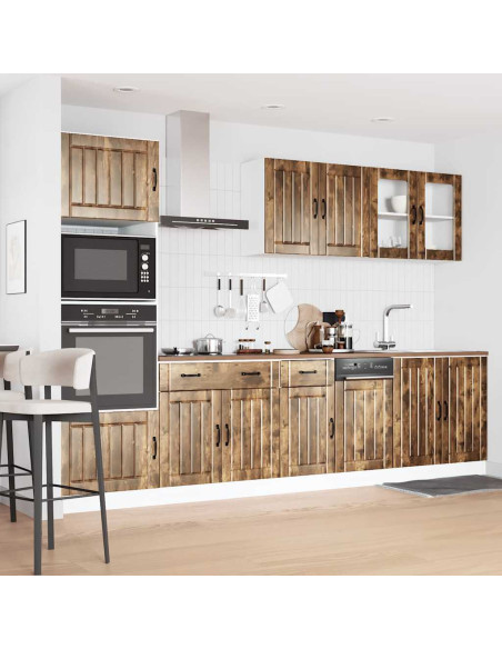 Set Mobili da Cucina 7 pz Lucca Rovere Fumo Legno Multistrato