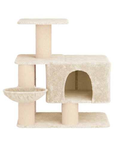 Albero per gatti con pali per graffiare in sisal Crema 96 cm