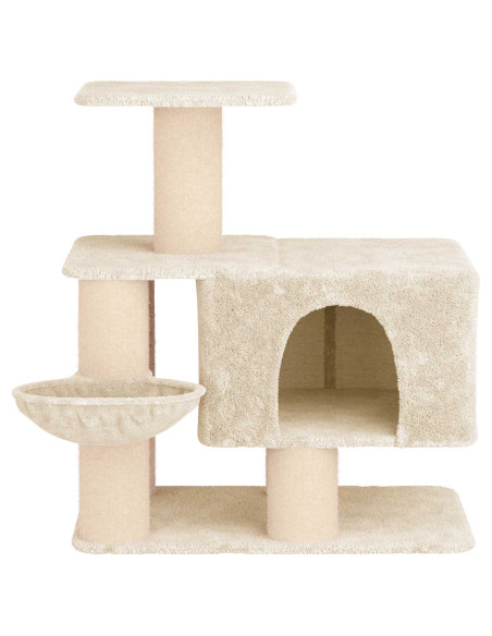 Albero per gatti con pali per graffiare in sisal Crema 96 cm