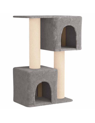 Albero per gatti con pali per graffiare in sisal Grigio Chiaro