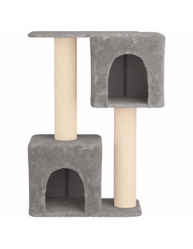 Albero per gatti con pali per graffiare in sisal Grigio Chiaro