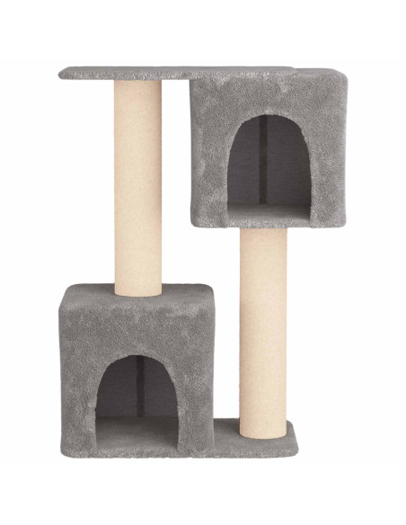 Albero per gatti con pali per graffiare in sisal Grigio Chiaro