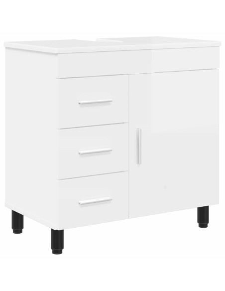 Mobiletto da bagno Bianco Lucido 60 x 35 x 60 cm