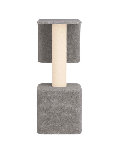 Albero per gatti con pali per graffiare in sisal Grigio Chiaro