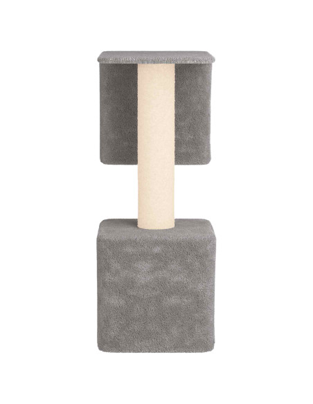 Albero per gatti con pali per graffiare in sisal Grigio Chiaro