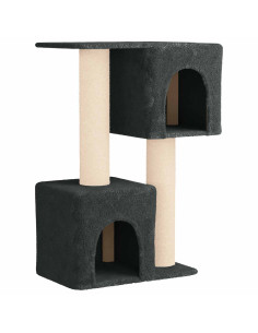Albero per gatti con pali per graffiare in sisal Grigio Scuro 2