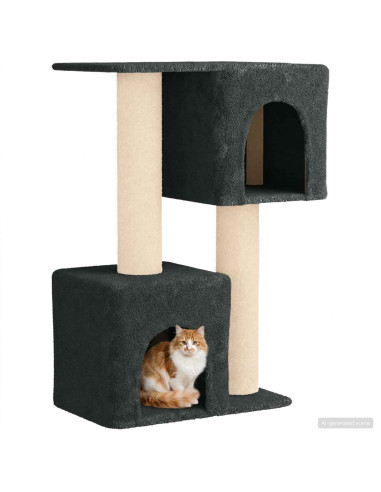 Albero per gatti con pali per graffiare in sisal Grigio Scuro
