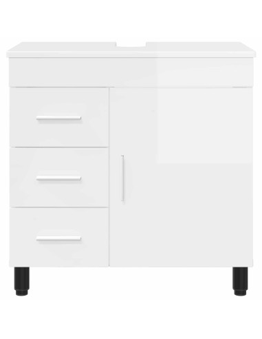 Mobiletto da bagno Bianco Lucido 60 x 35 x 60 cm