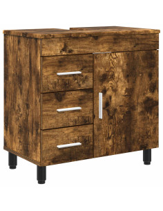 Mobiletto da bagno Rovere Fumo 60 x 35 x 60 cm 2