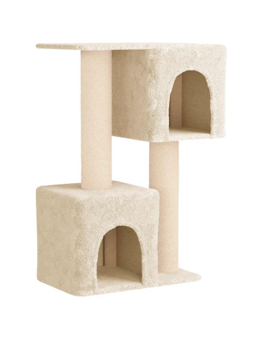 Albero per gatti con pali per graffiare in sisal Crema 114 cm