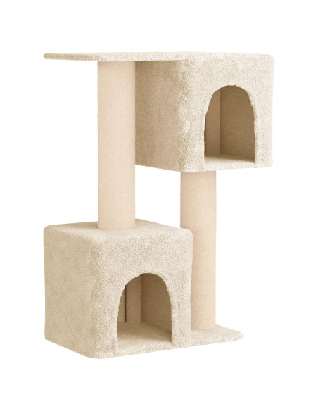 Albero per gatti con pali per graffiare in sisal Crema 114 cm