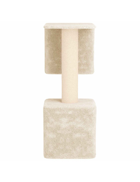 Albero per gatti con pali per graffiare in sisal Crema 114 cm